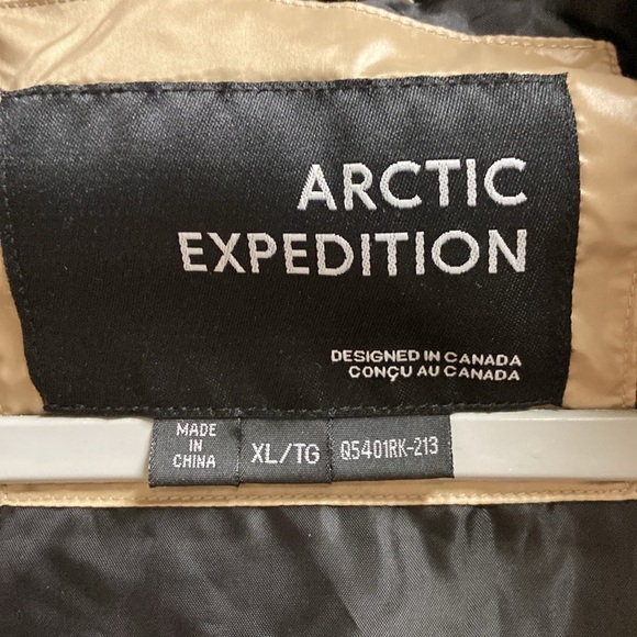 Arctic Expedition Mid Length Quilted Puffer Jacket Almond Metallic Size XL - Picture 8 of 9